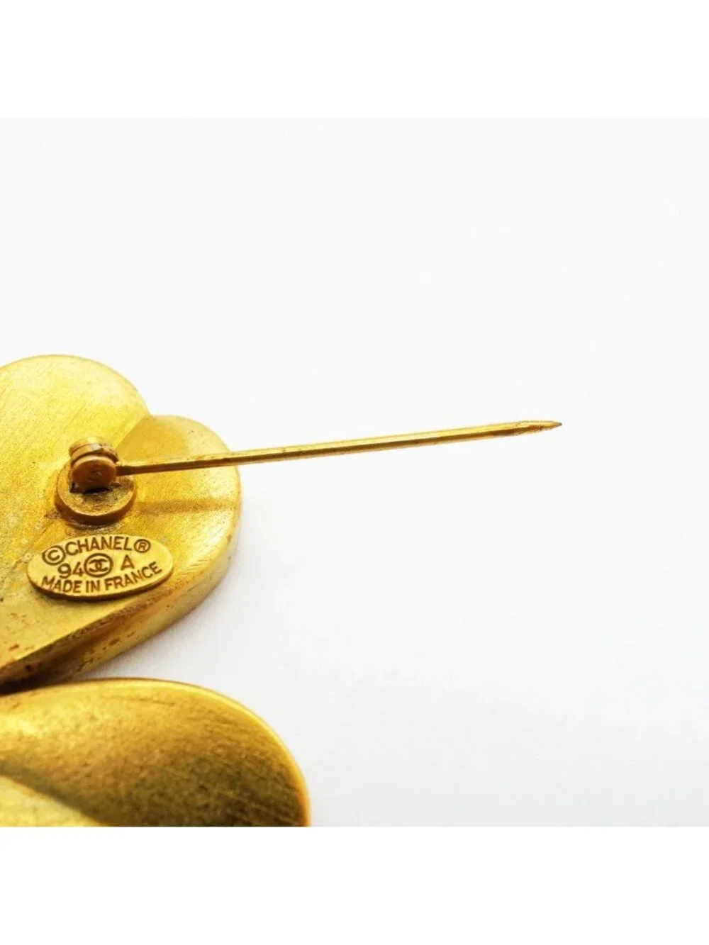 Chanel Vintage CC Logo Gold Plated Brooch